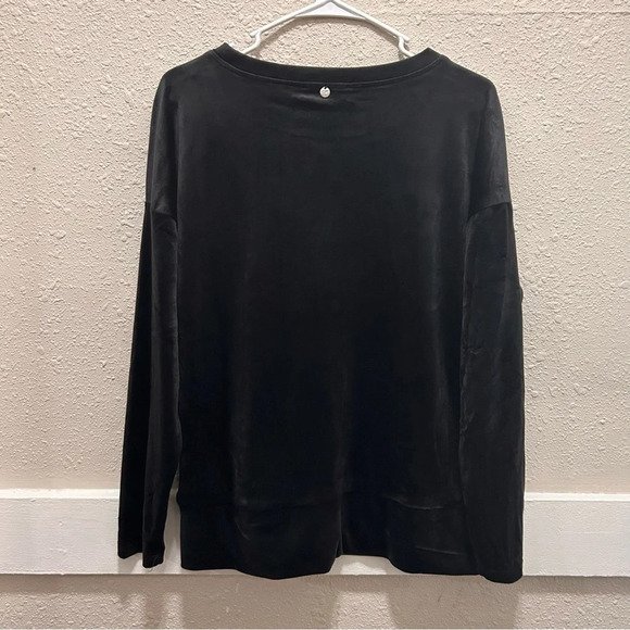 Cable & Guage Sport Velour Black Sweatshirt Medium - Picture 4 of 7